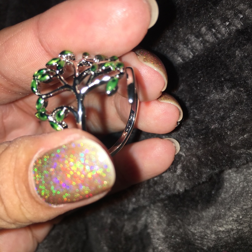 Sterling Silver Leaf Ring Adjustable To Size - image 2